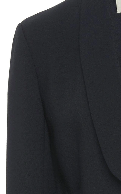 Shop Cyclas Wool Fitted Blazer Jacket In Navy