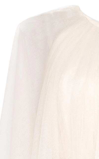 Shop Maria Lucia Hohan Peonie Pleated Tulle Midi Dress In White