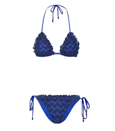 Shop Missoni Crochet-knit Bikini In Blue