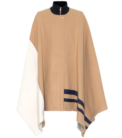 Shop Chloé Wool-blend Poncho In Multicoloured