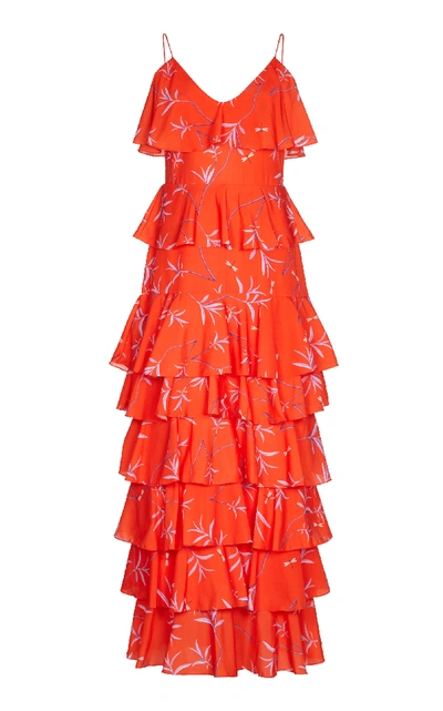 Shop Borgo De Nor Filipa Crepe Dress In Red