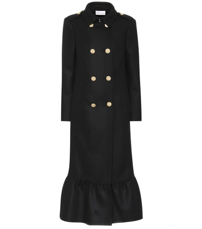 Shop Red Valentino Wool Blend Coat In Black
