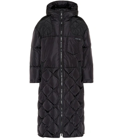 Shop Prada Quilted Down Coat In Black