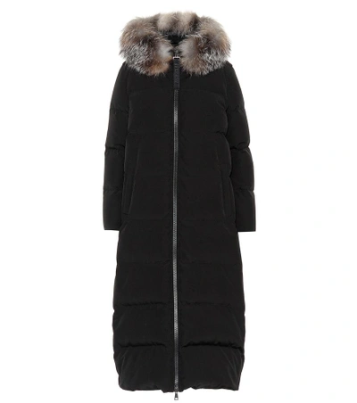 Shop Moncler Bernache Fur-trimmed Down Coat In Black