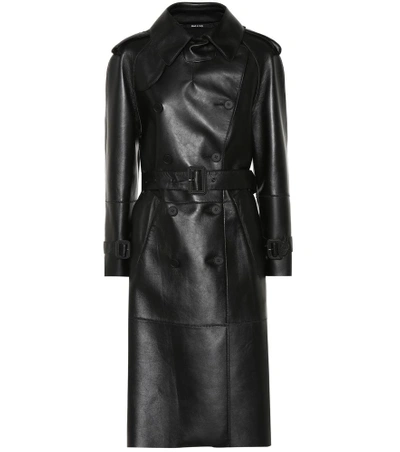 Shop Maison Margiela Faux Leather Trench Coat In Black