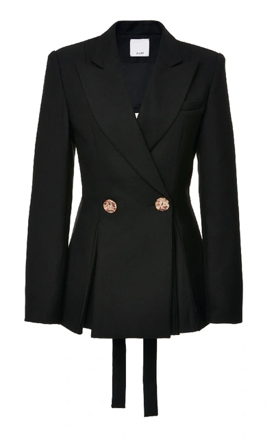 Shop Acler Union Double Breasted Crepe Blazer In Black