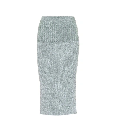 Shop Victoria Beckham Wool-blend Midi Skirt In Green