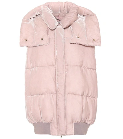Shop Stella Mccartney Velvet Quilted Vest In Pink