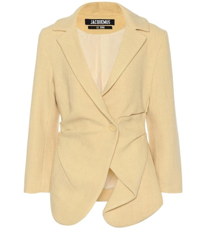 Shop Jacquemus Saad Wool-blend Blazer In Beige