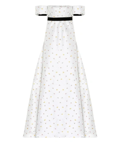 Shop Philosophy Di Lorenzo Serafini Floral Jacquard Gown In White