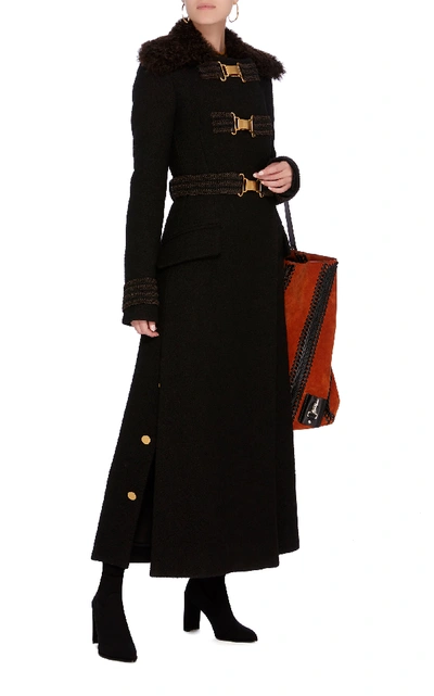 Shop Proenza Schouler Boucle Long Coat In Black