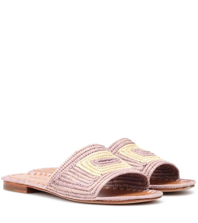 Shop Carrie Forbes Raffia Sandals In Pink