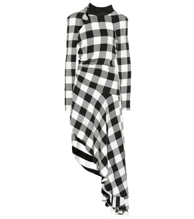 Shop Monse Checked Dress In Black