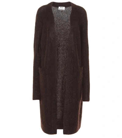 Shop Acne Studios Raya Wool And Mohair Blend Cardigan In Brown