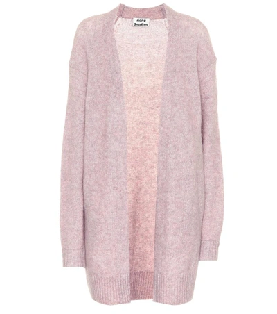 Shop Acne Studios Raya Wool And Mohair-blend Cardigan In Pink