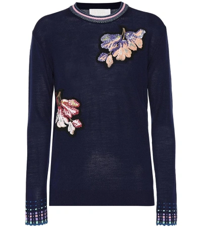 Shop Peter Pilotto Embroidered Wool Sweater In Female