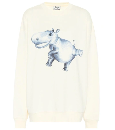 Shop Acne Studios Hippo Cotton Sweatshirt In White
