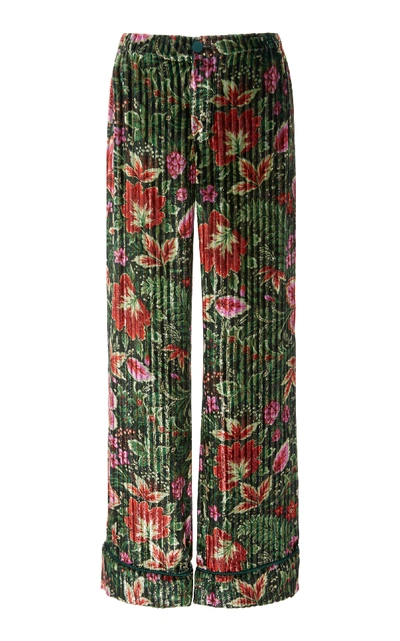 Shop F.r.s For Restless Sleepers Etere Floral Silk Straight-leg Pant
