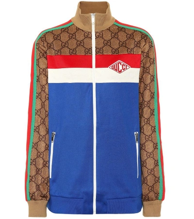 Shop Gucci Gg Technical Jersey Jacket In Multicoloured