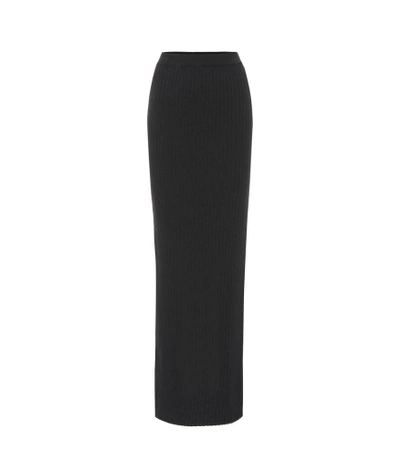 Shop Ben Taverniti Unravel Project Wool And Cashmere Maxi Skirt In Black