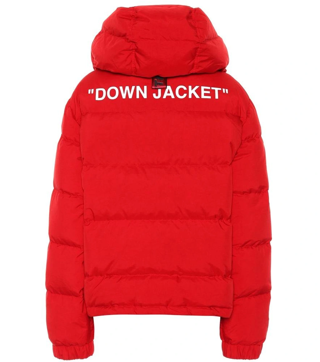 Off white Hooded Down Puffer Jacket In Red ModeSens