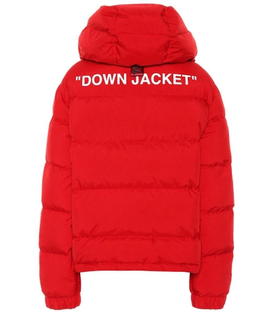 Shop Off-white Hooded Down Puffer Jacket In Red