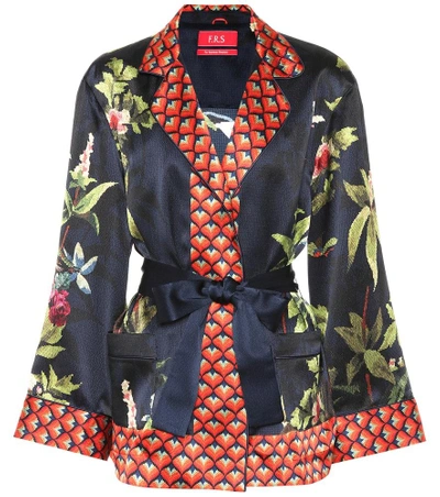 Shop F.r.s For Restless Sleepers Giocasta Printed Silk Jacket In Multicoloured
