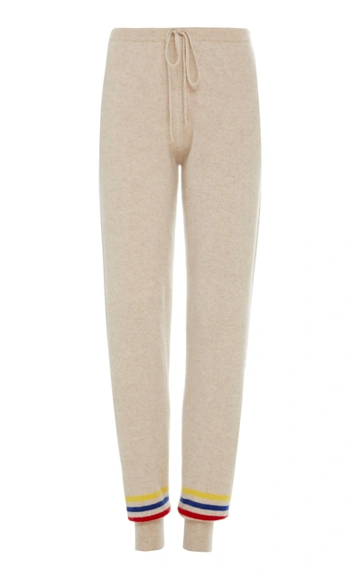 Shop Madeleine Thompson Lissone Cashmere Track Pants In Neutral