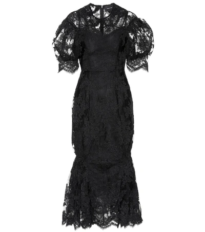 Shop Simone Rocha Lace Dress In Black