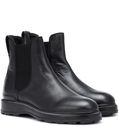 Shop Woolrich Leather Chelsea Boots In Black