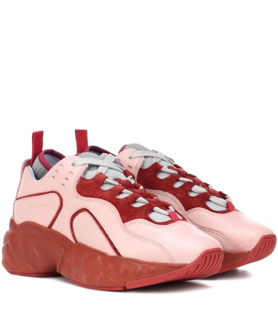 Shop Acne Studios Manhattan Leather Sneakers In Pink