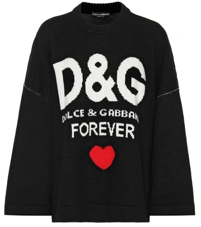 Shop Dolce & Gabbana D & G Forever Cashmere Sweater In Black