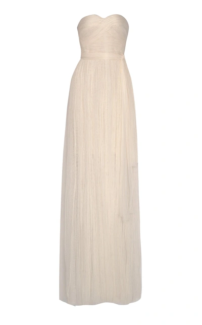 Shop Maria Lucia Hohan Tiara Strapless Tulle Gown In White