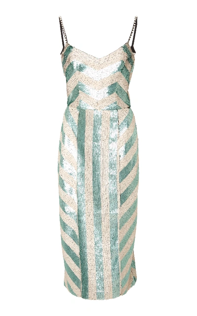 Shop Johanna Ortiz Exclusive Salon De Paris Sequin Dress In Stripe