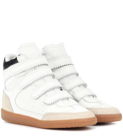 Shop Isabel Marant Bilsy Leather Sneakers In White