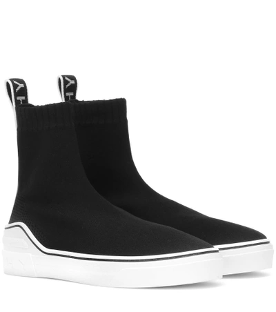 Shop Givenchy George V Stretch Knit Sneakers In Black