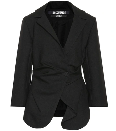 Shop Jacquemus Saad Wool Blazer In Black