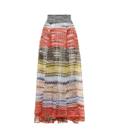 Shop Missoni Striped Wool-blend Maxi Skirt In Multicoloured