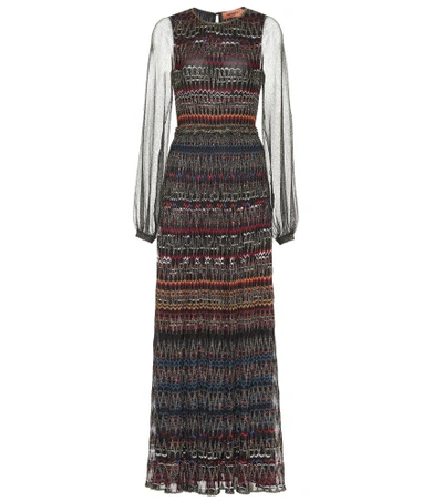 Shop Missoni Striped Knit Maxi Dress In Multicoloured