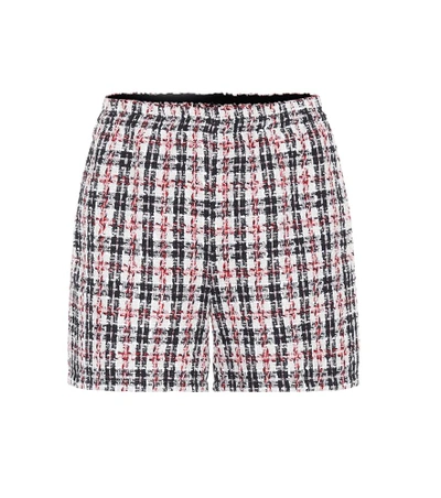 Shop Gucci Checked Tweed Shorts In Multicoloured