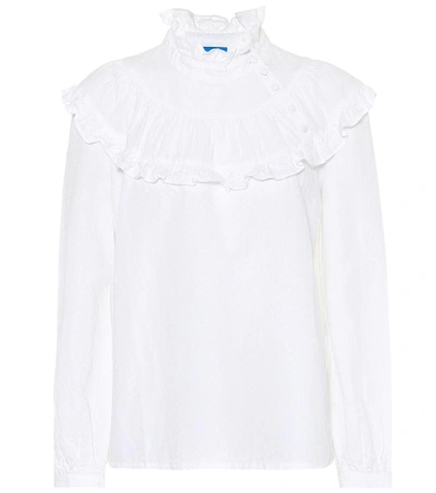 Shop M.i.h. Jeans Emmanuelle Cotton And Linen Blouse In White