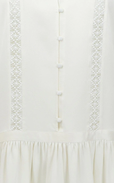 Shop La Collection Eleonore Silk Mini Dress In White