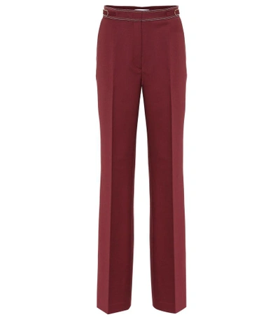 Shop Gabriela Hearst Vesta High-waisted Wool Pants In Red
