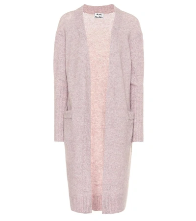 Shop Acne Studios Raya Wool And Mohair-blend Cardigan In Pink