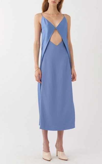 Shop Dion Lee Tessellate Cami Dress In Blue