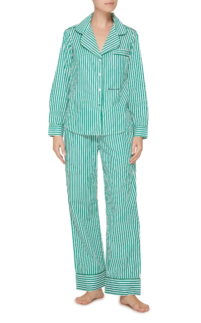 Shop Piu Lifestyle Custom The Daniella Long Cotton Pajama Set In Stripe