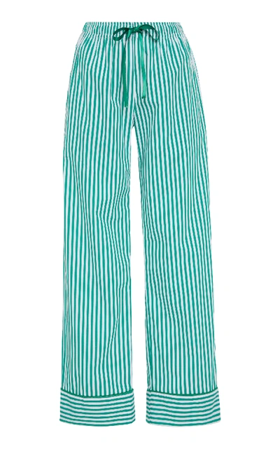 Shop Piu Lifestyle Custom The Daniella Long Cotton Pajama Set In Stripe