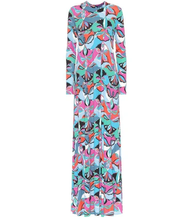 Shop Emilio Pucci Printed Silk-blend Maxi Dress In Multicoloured