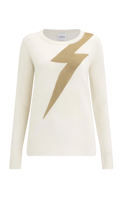 Shop Madeleine Thompson Greve Bolt Cashmere Sweater In White