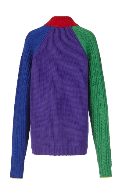 Shop Burberry Rainbow Wool And Cashmere-blend Sweater In Multi